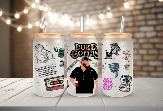16oz Frosted Luke Combs Tumbler