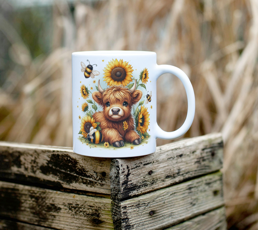 Highland Cow with Sunflowers 2 Mug