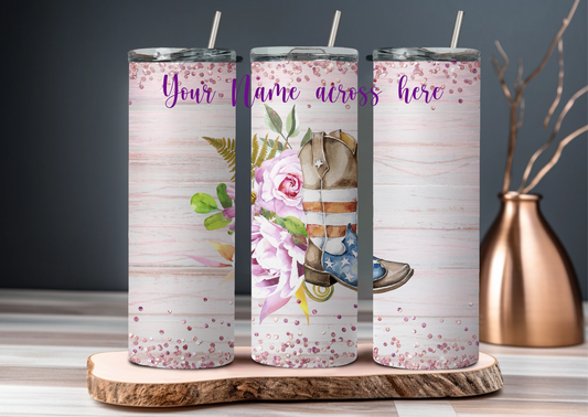 Personalised Pink Cowgirl Tumbler