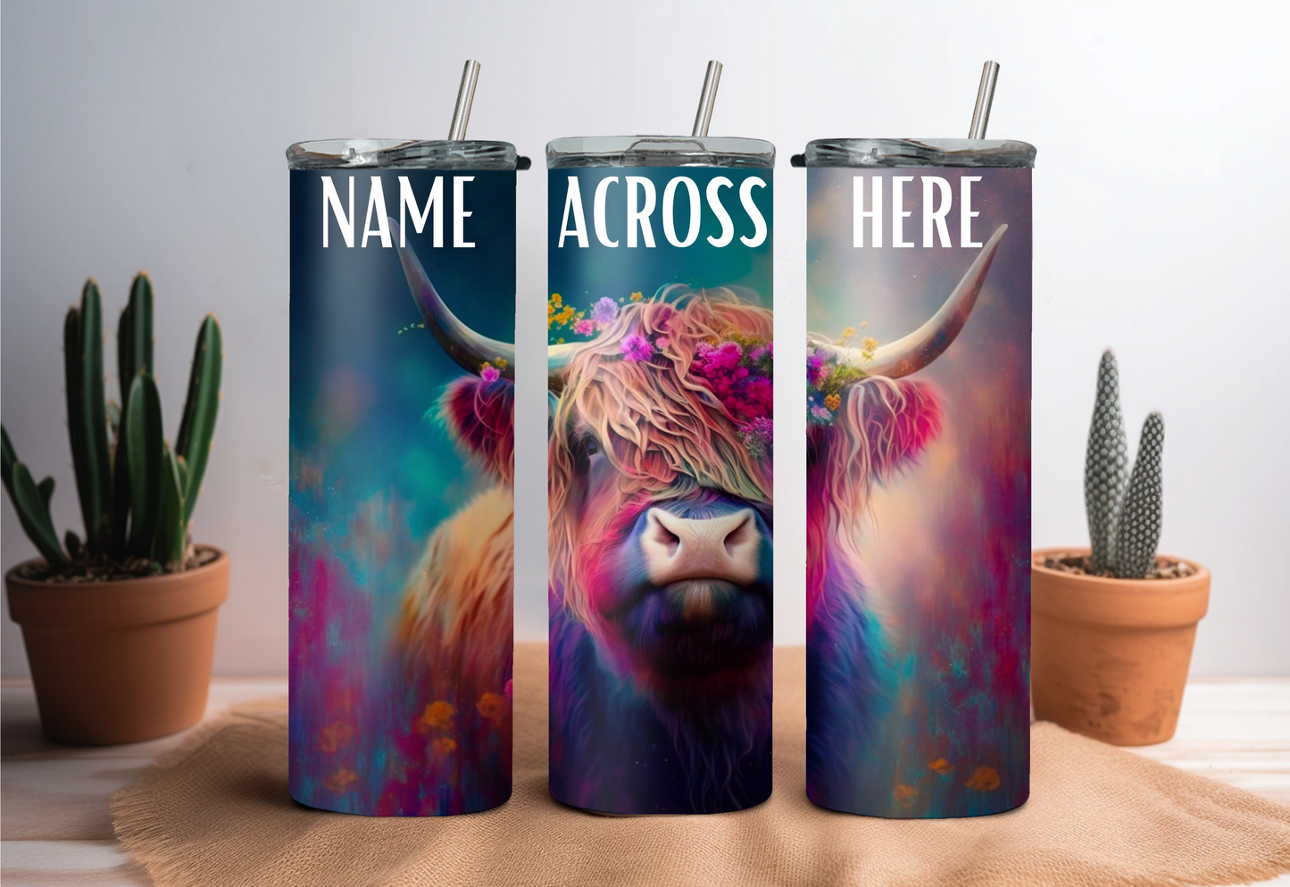 Personalised Highland Cow Tumbler
