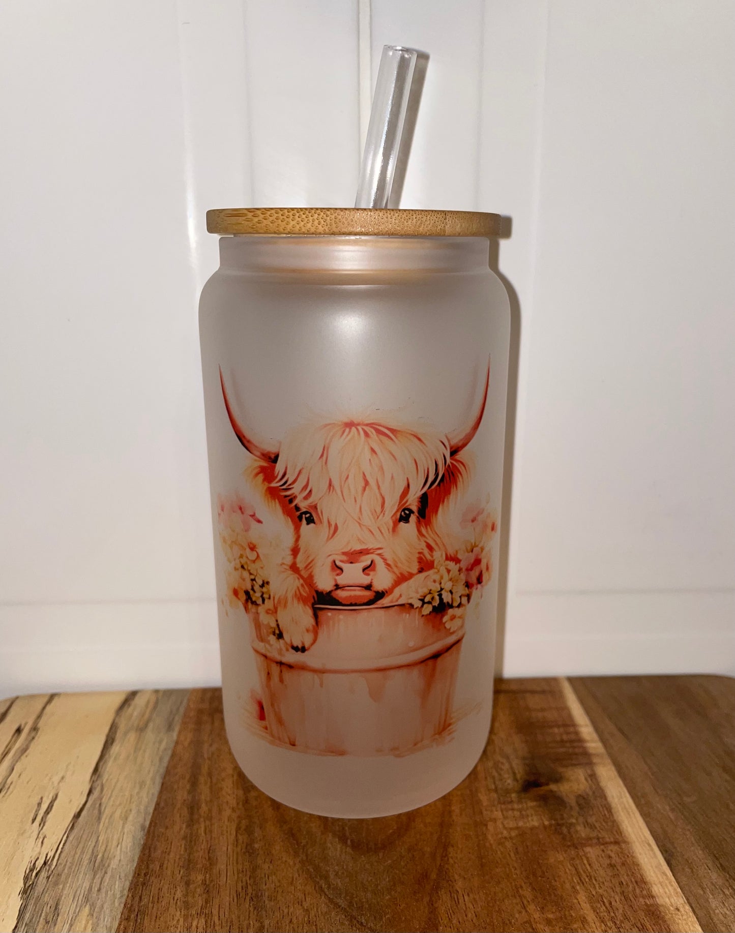 16oz Frosted Highland Cow Tumbler