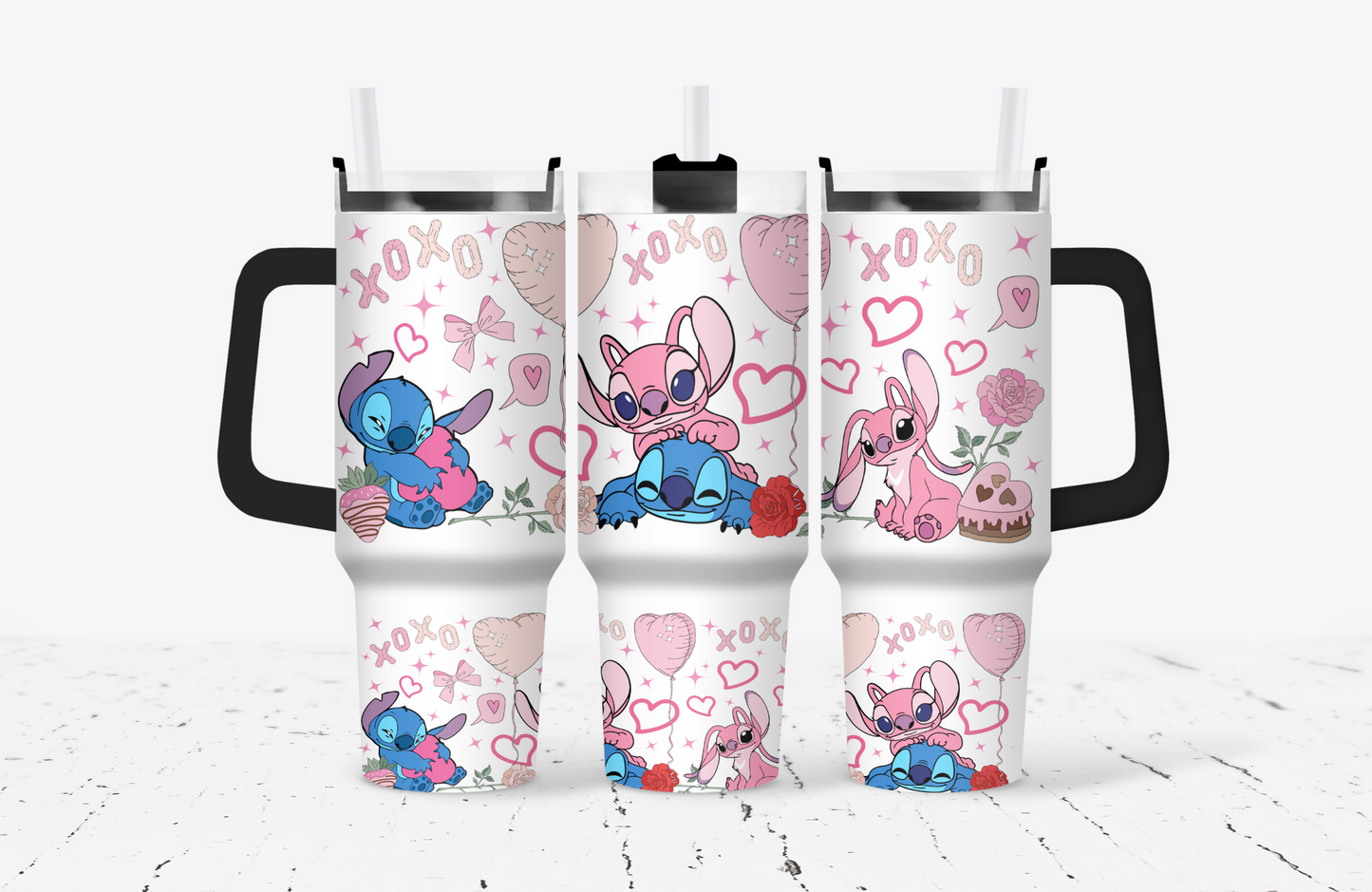 Pink and Blue Cute Friends 40oz Tumbler