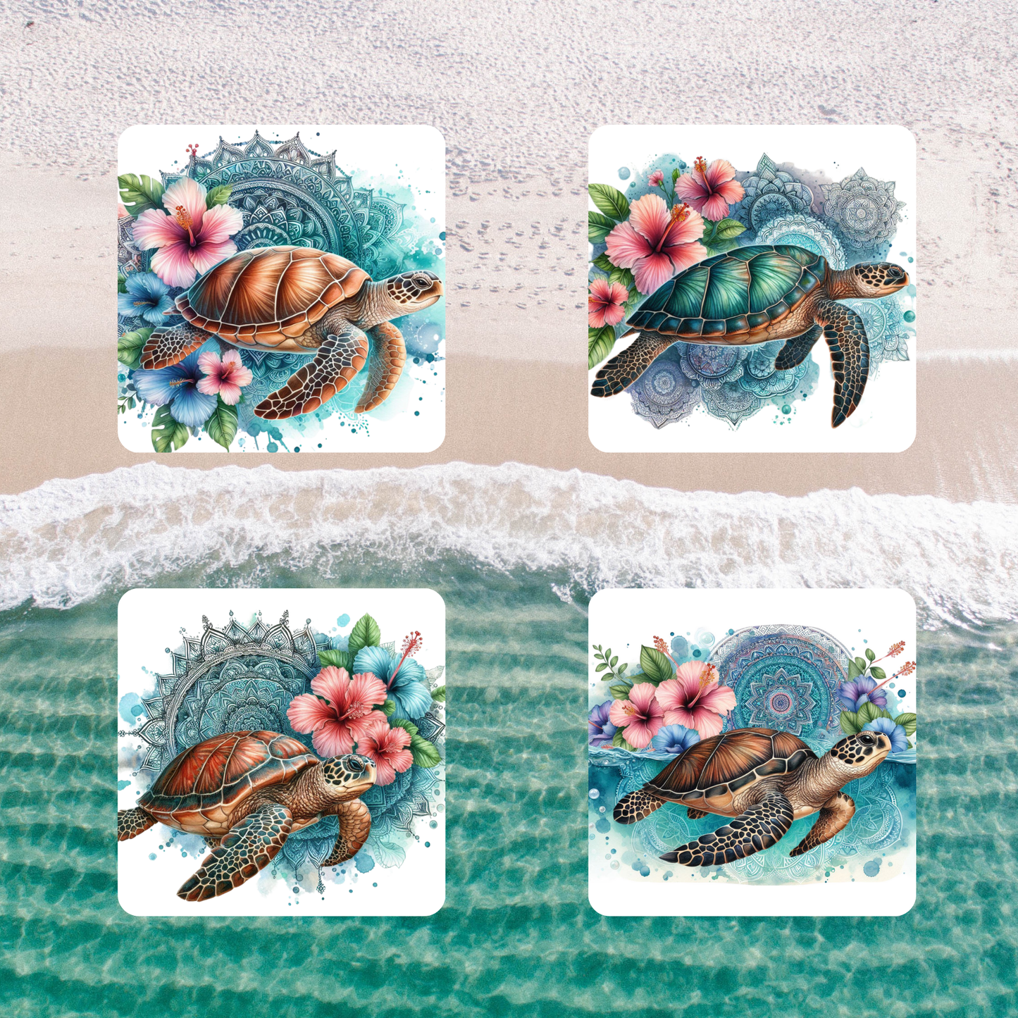 Mandala Turtle Coaster Set