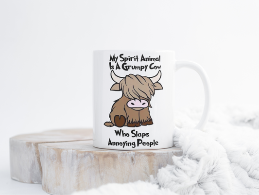 Grumpy Highland Cow Mug