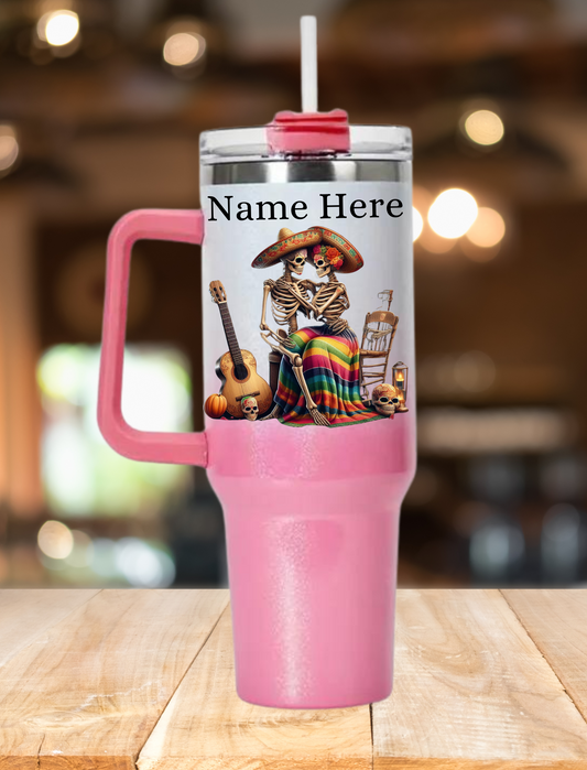 Personalised Mexican 2 40oz Tumbler - Shimmer Pink