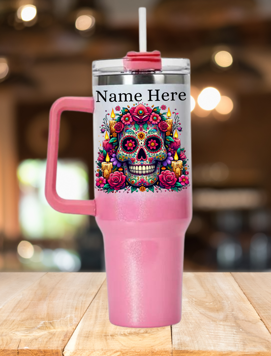 Personalised Mexican 4 40oz Tumbler - Shimmer Pink