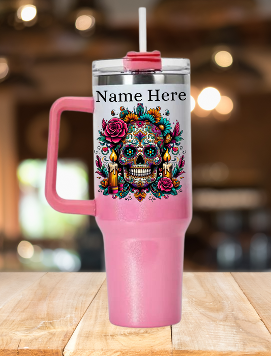 Personalised Mexican 5 40oz Tumbler - Shimmer Pink