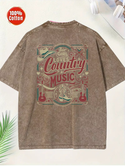 Country Music T-Shirt Brown