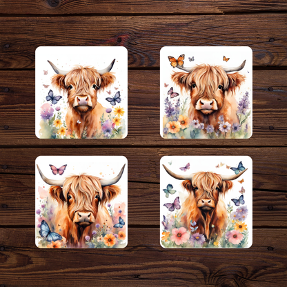 Highland Cow Coaster Set 1