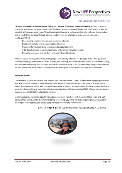 Fuel for the Climb - Staying Motivated in Leadership (Leadership Series - Book 5) E-Book