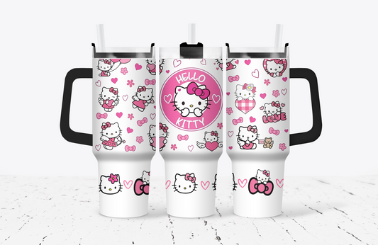 Pink Kitty 40oz Tumbler