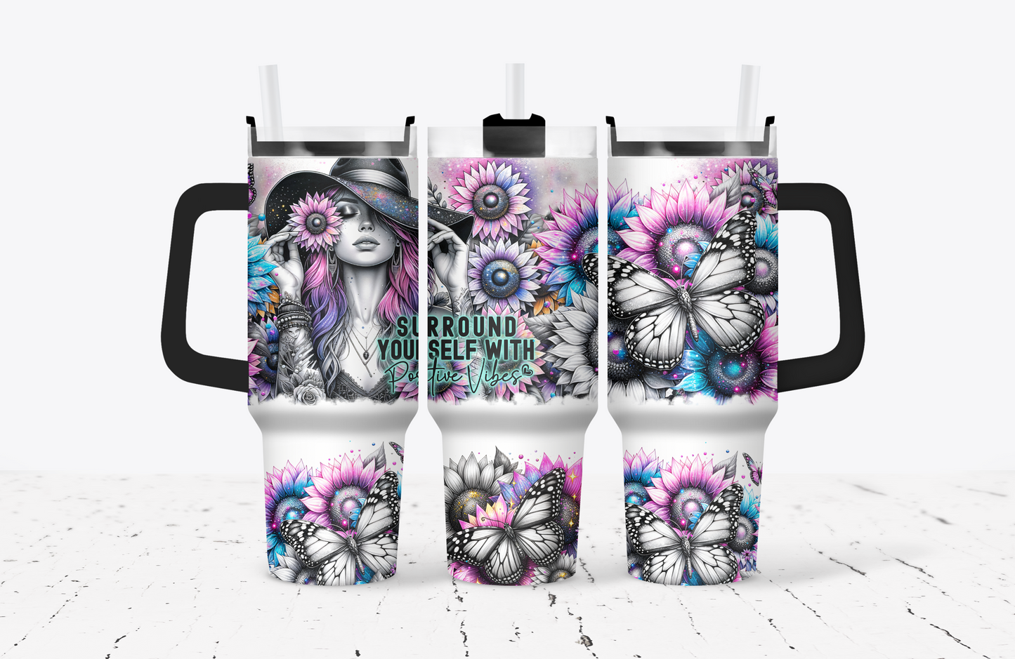 Surround Yourself With Positive Vibes 40oz Tumbler
