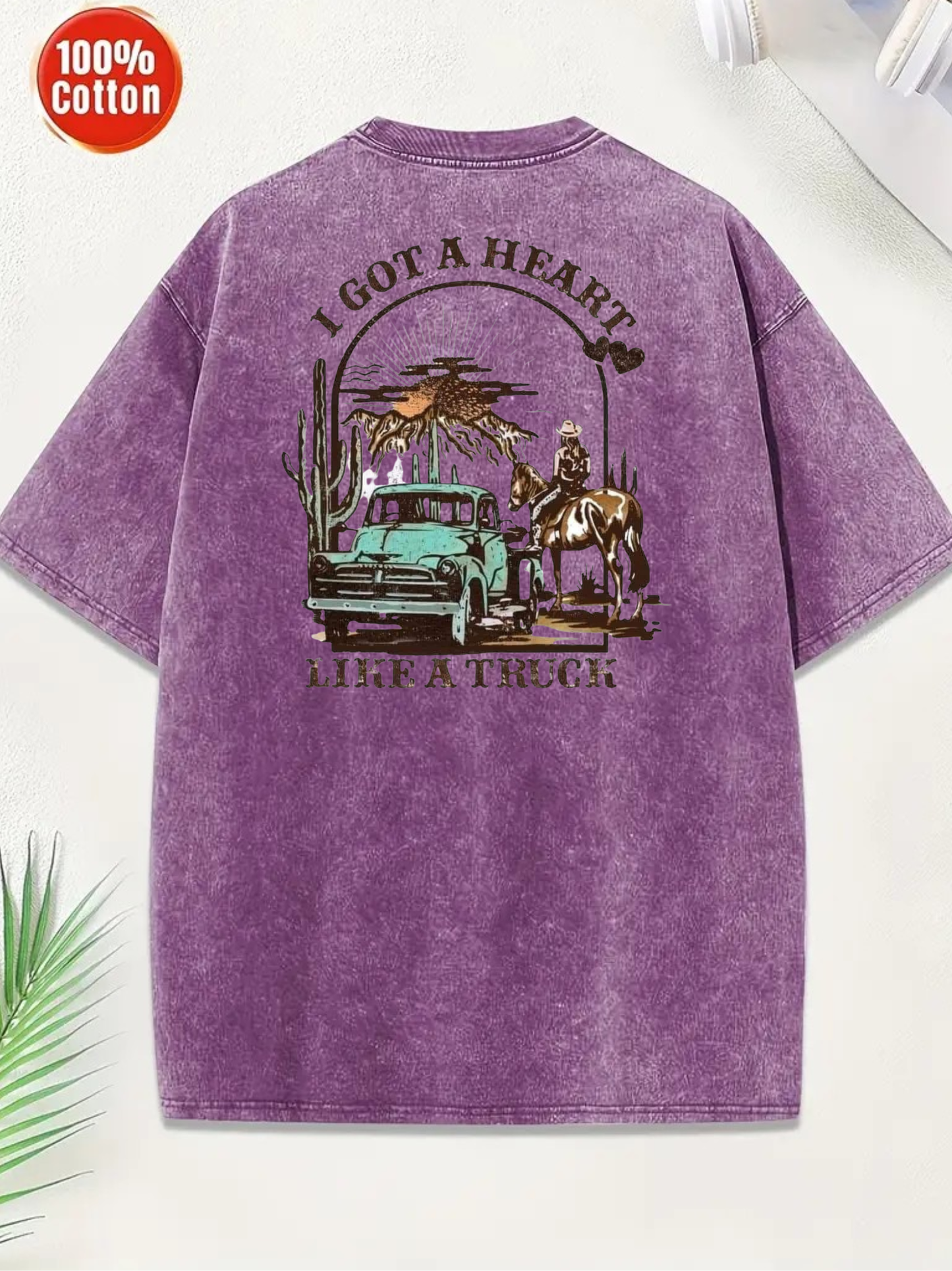 Heart Like a Truck T-Shirt Purple