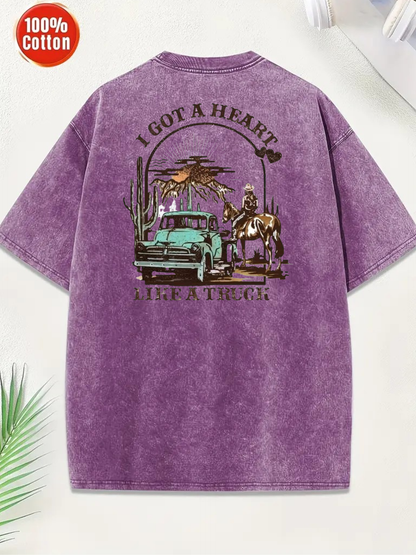 Heart Like a Truck T-Shirt Purple