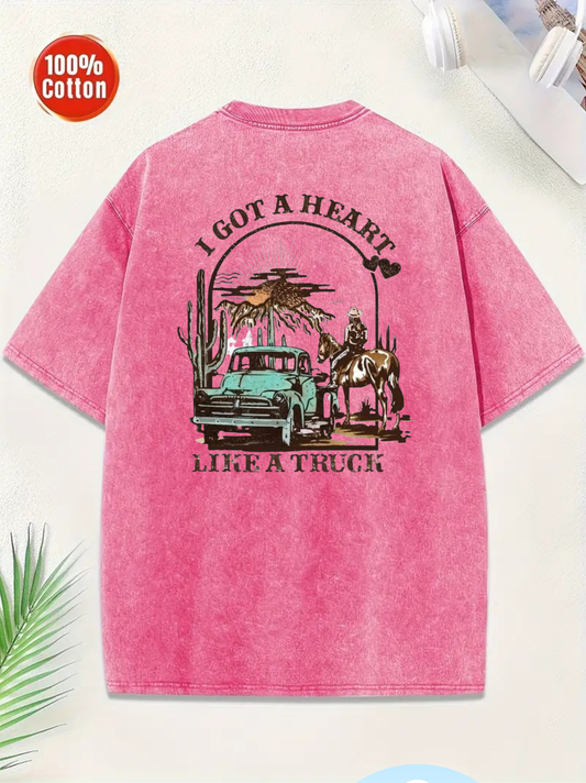 Heart Like a Truck T-Shirt Pink